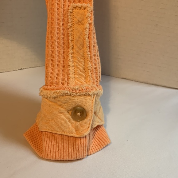 fp movement orange thermal long sleeve cropped waffle knit top. Free people. S - Picture 5 of 13